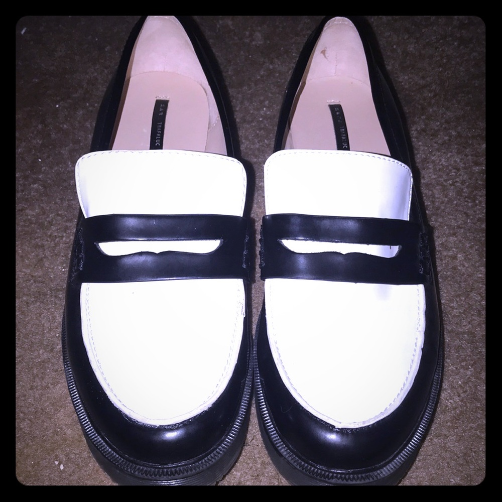 Zara chunky platform loafers